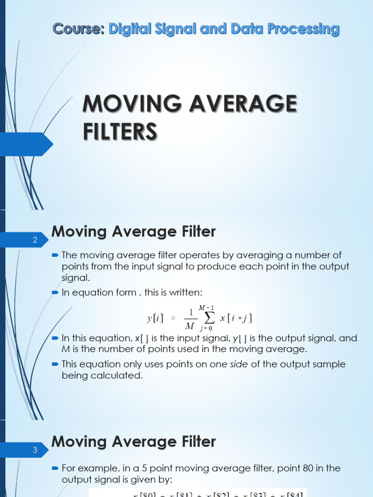 Moving Average Filter Explained | PDF | Filter (Signal Processing ...