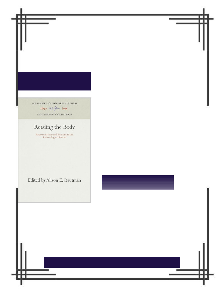 Reading the Body Representations and Remains in the Archaeological ...