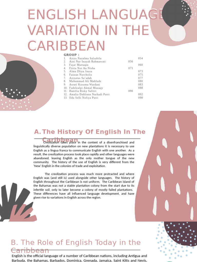 Caribbean English Language Variations | PDF | English Language | Syllable