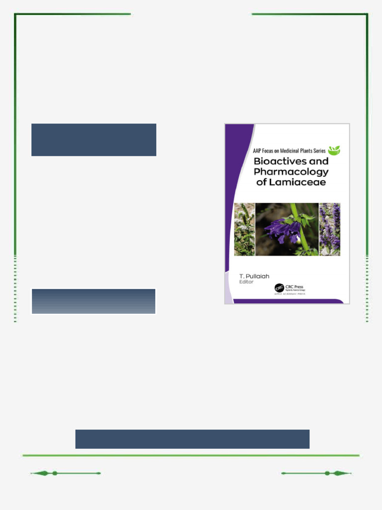 Bioactives and Pharmacology of Lamiaceae 1st Edition T. Pullaiah ebook ...