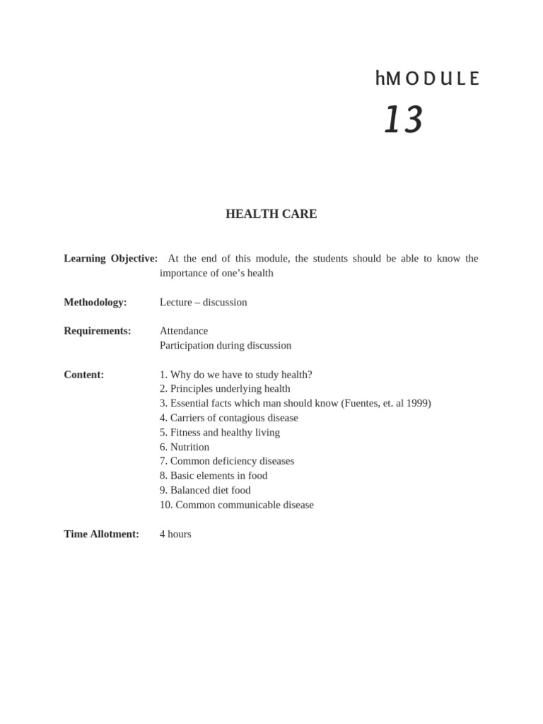 Importance of Health Education Module | PDF | Cannabis (Drug) | Foods
