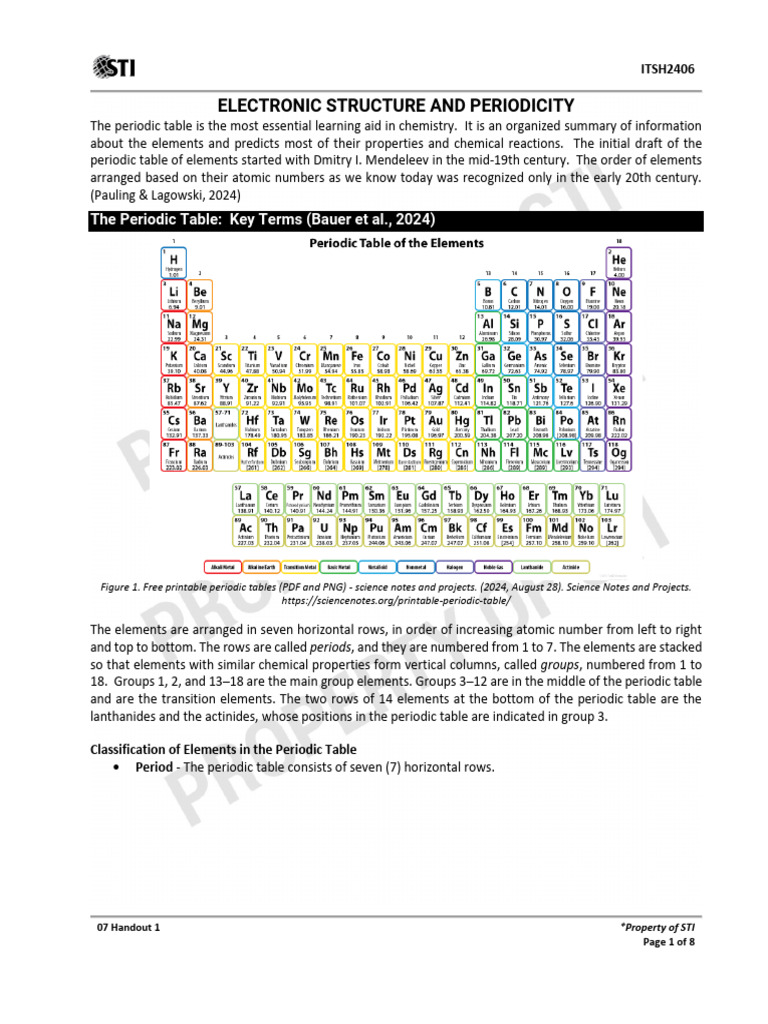 Understanding Electronic Structure & Periodicity | PDF | Periodic Table ...