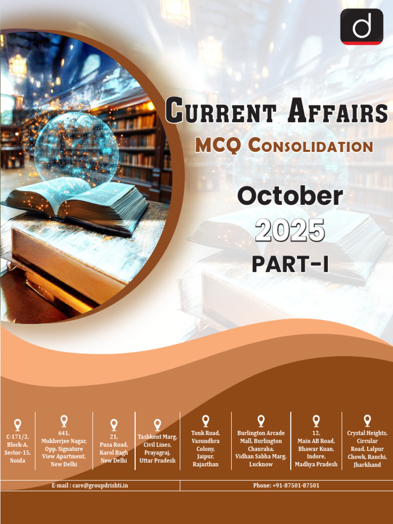 Current Affairs MCQs October 2025 | PDF | Persian Gulf | Agriculture