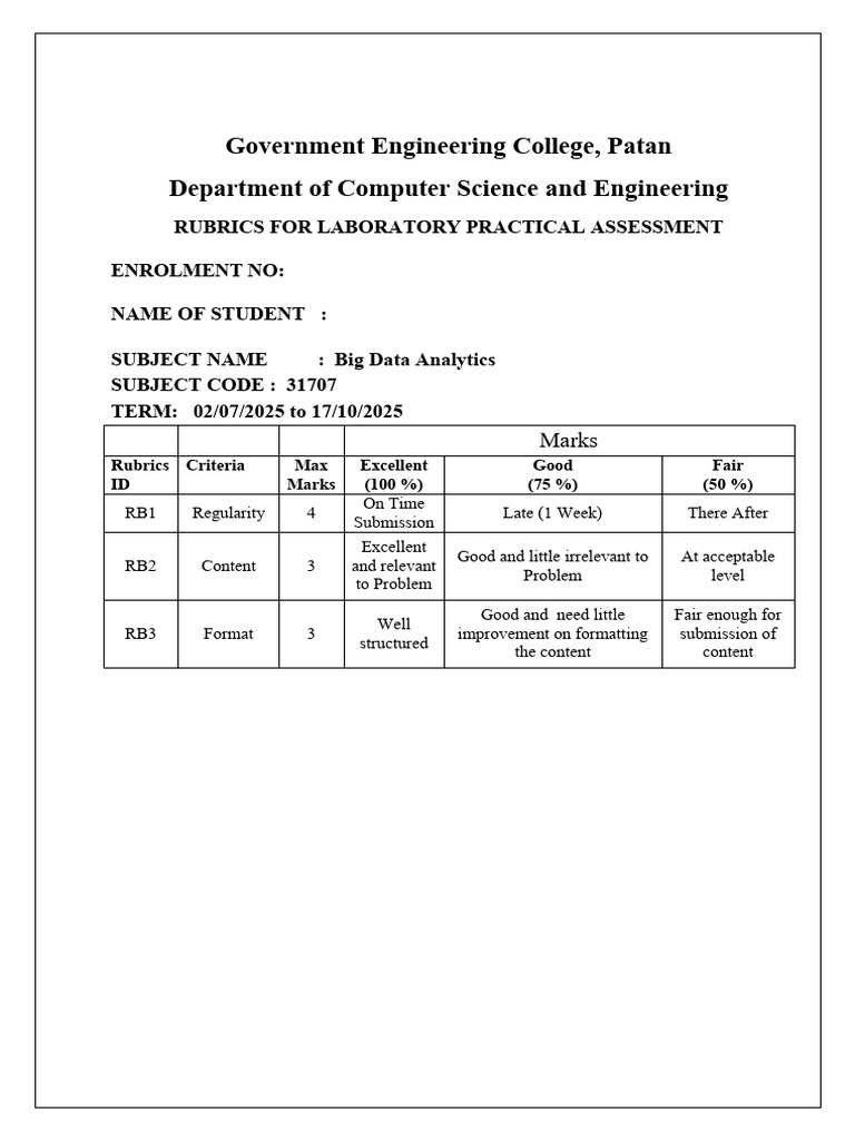 bda_rubrics | PDF | Data Analysis | Data