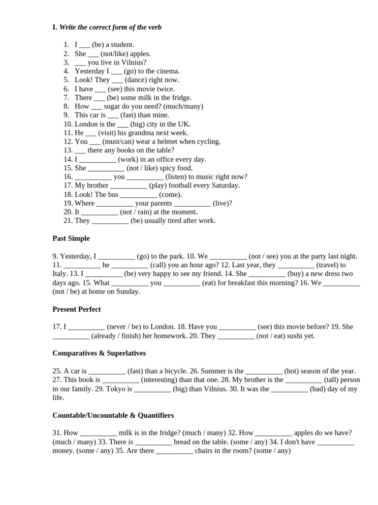 Verb Forms and Reading Comprehension | PDF