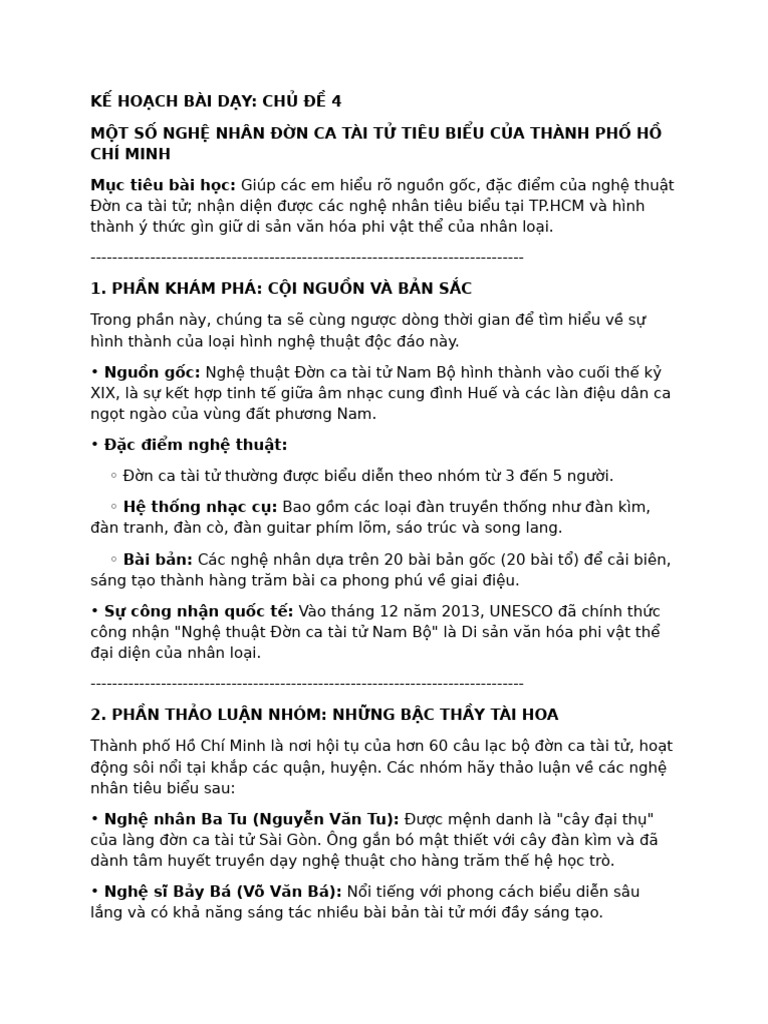 Kế Hoạch Bài Dạy | PDF