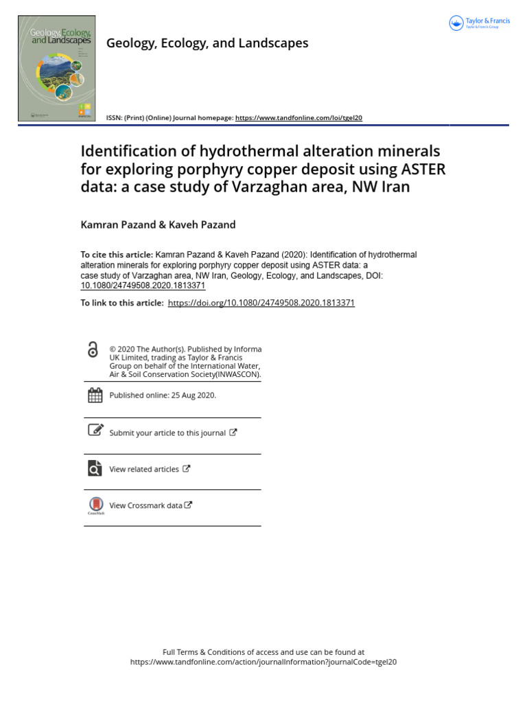 Pazand, Pazand - 2022 - Identification of Hydrothermal Alteration ...