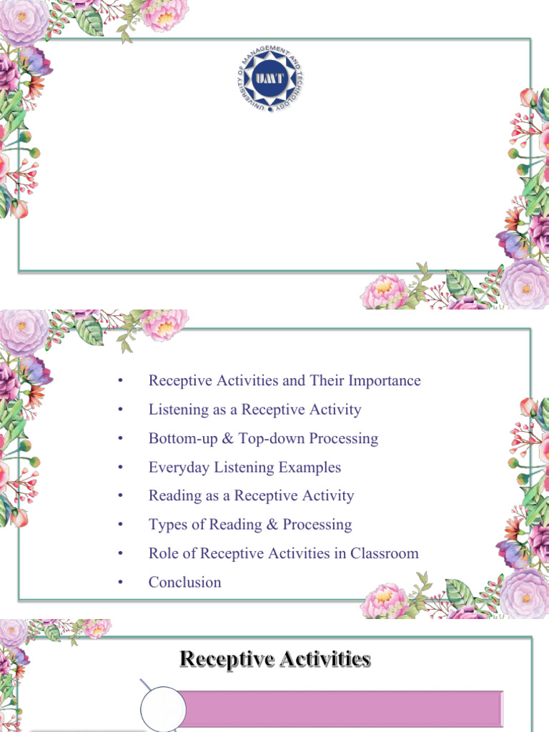 Importance of Receptive Activities in Language Learning | PDF | Reading ...