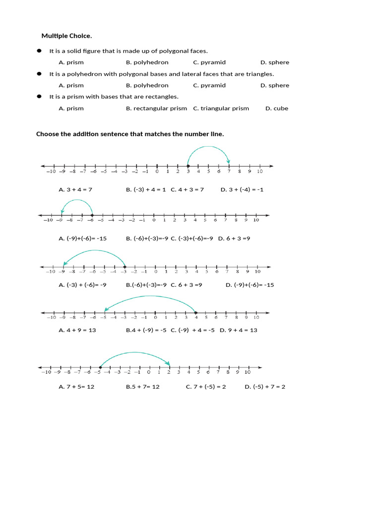Math Concepts: Shapes, Equations, and Sequences | PDF | Numbers | Equations