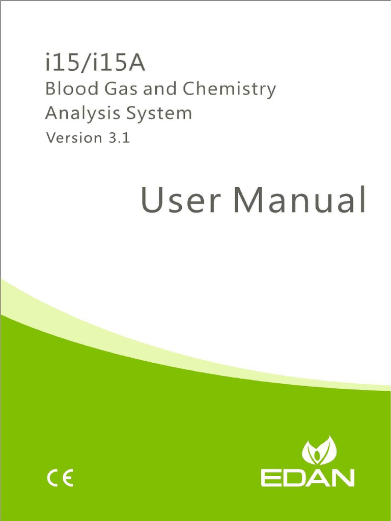 I15 Blood Gas and Chemistry Analysis System User Manual Compressed | PDF