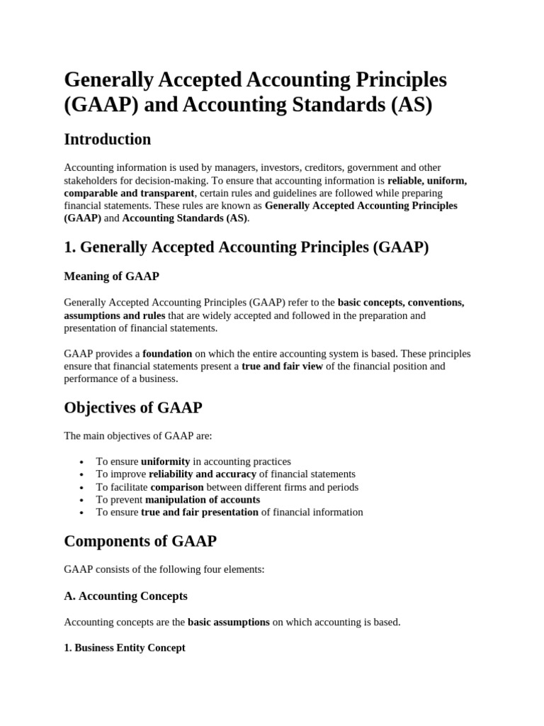 Understanding GAAP and Accounting Standards | PDF | Expense | Debits ...