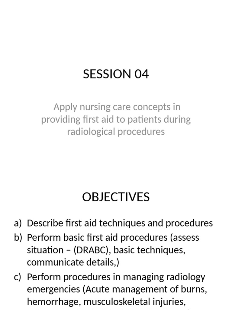 First Aid Techniques for Radiology Emergencies | PDF | Cardiopulmonary ...