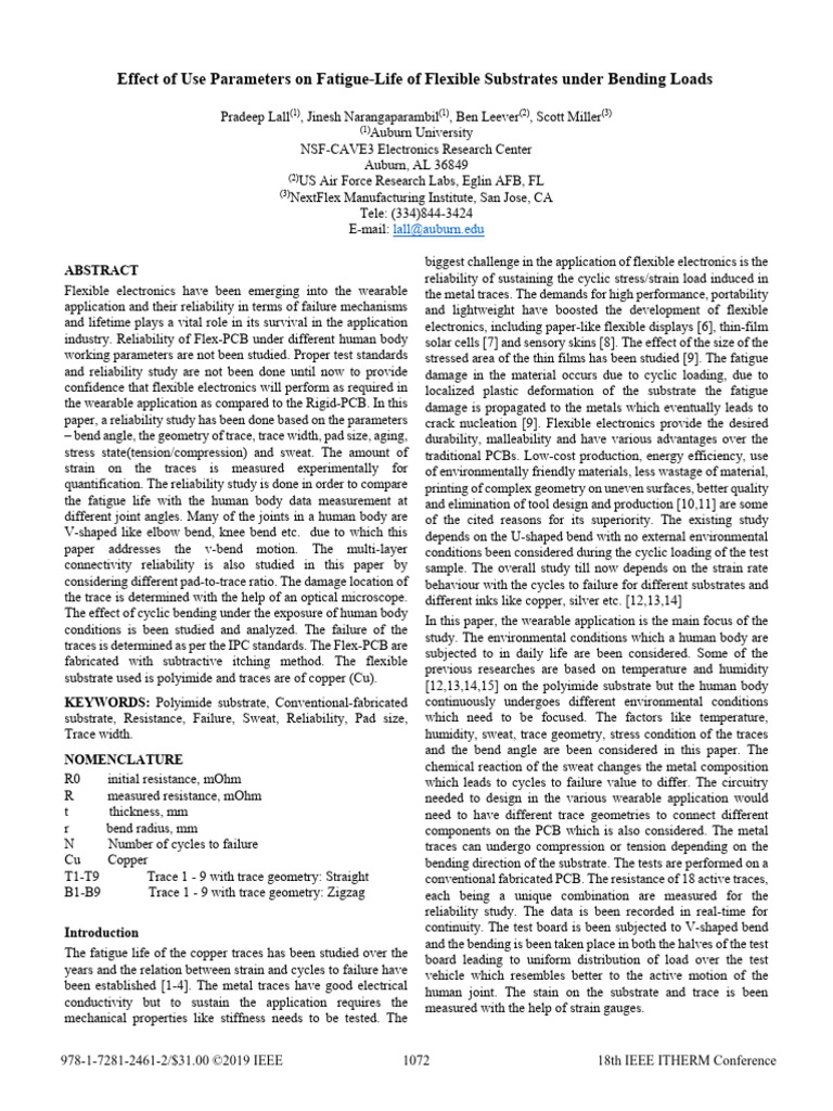 Reliability of Flexible Electronics | PDF