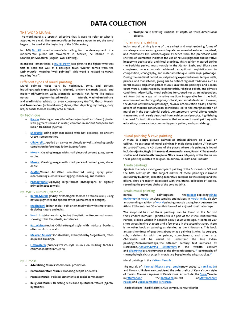 Data Collection | PDF | Mural | Paintings
