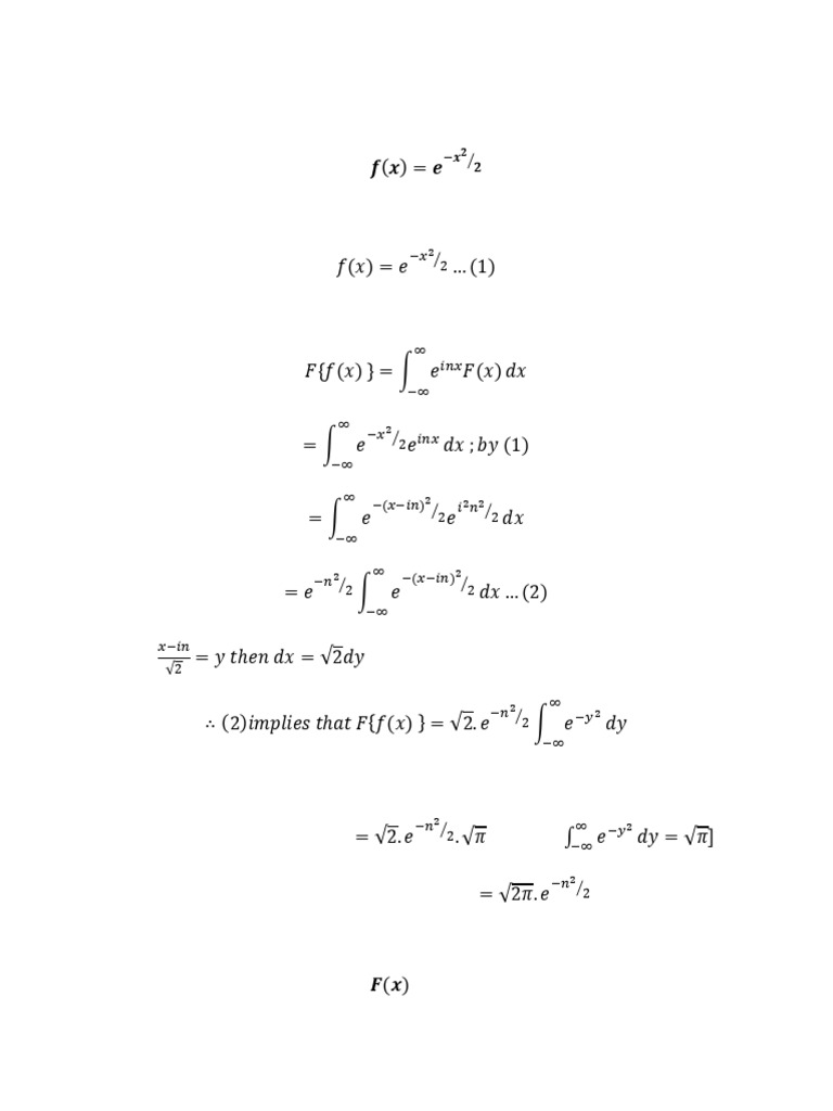 Fourier Transform of Gaussian and Piecewise Functions | PDF ...