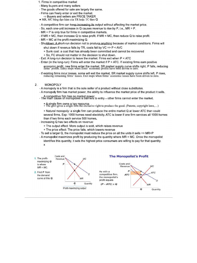 Revision - Final Microeconomics Notes ~ Market Structures & Concepts | PDF