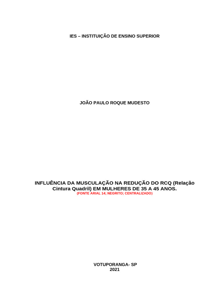 Musculação e Redução do RCQ em Mulheres | PDF | Pedagogia | Aprendizado