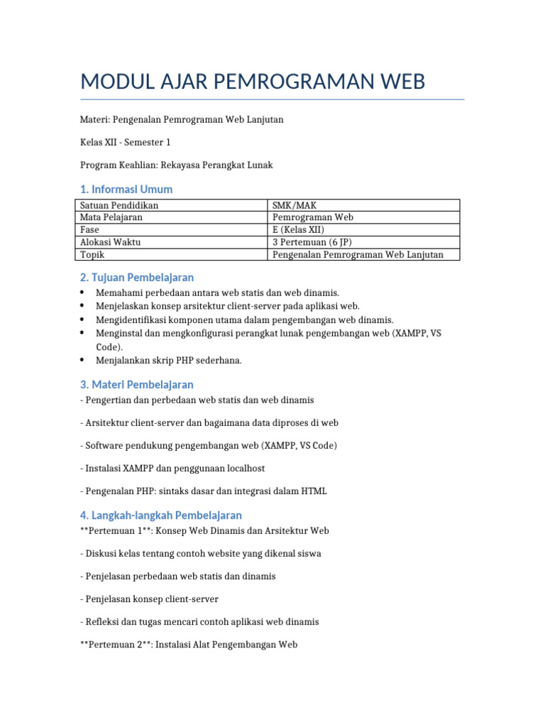 Pengenalan Pemrograman Web Lanjutan | PDF