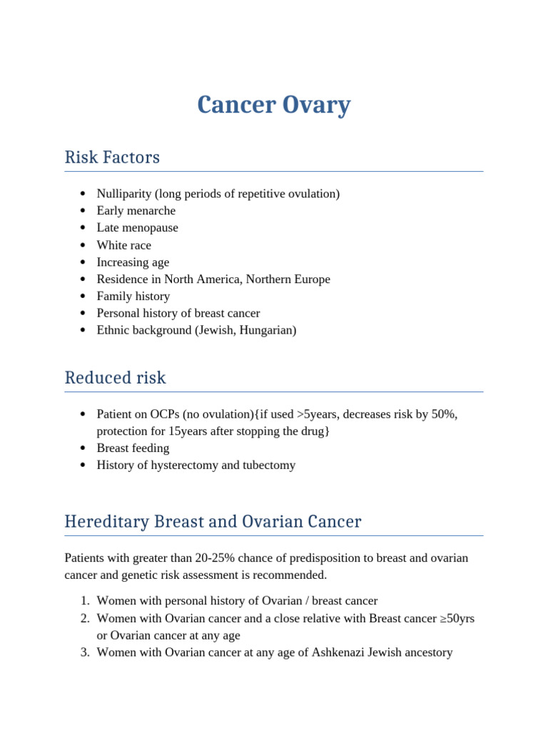 Cancer Ovary 1 | PDF | Ovarian Cancer | Peritoneum