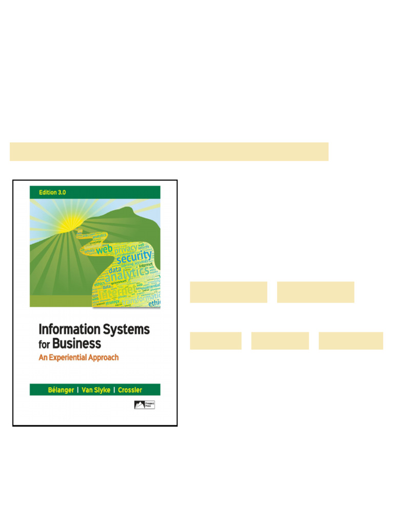 Information Systems for Business An Experiential Approach 3rd Edition ...