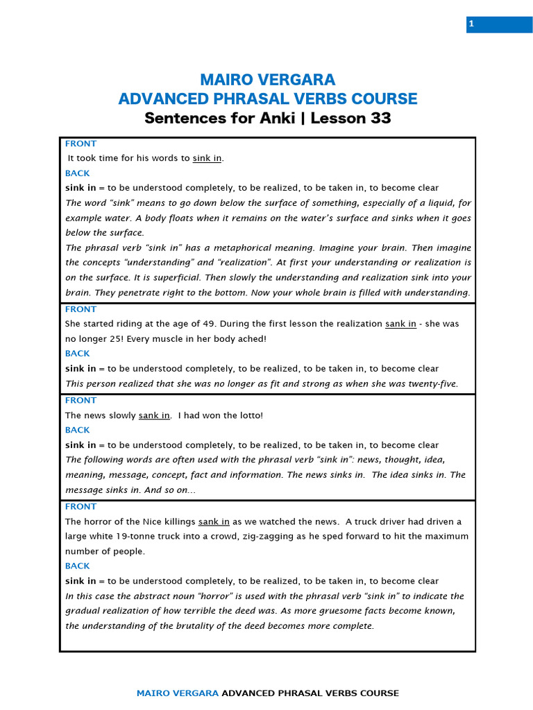 PDF Sentences - Lesson 33 | PDF | Liquidation | Linguistics