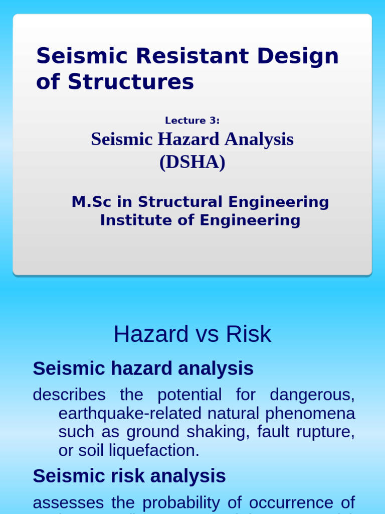 Seismic Hazard Analysis Techniques | PDF