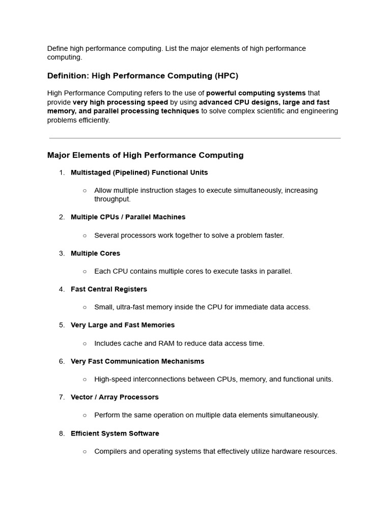 High Performance Computing Explained | PDF | Parallel Computing ...