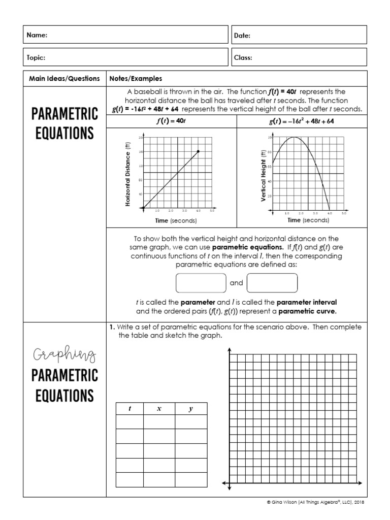 Parametric Equations in Graphing | PDF | Equations | Curve