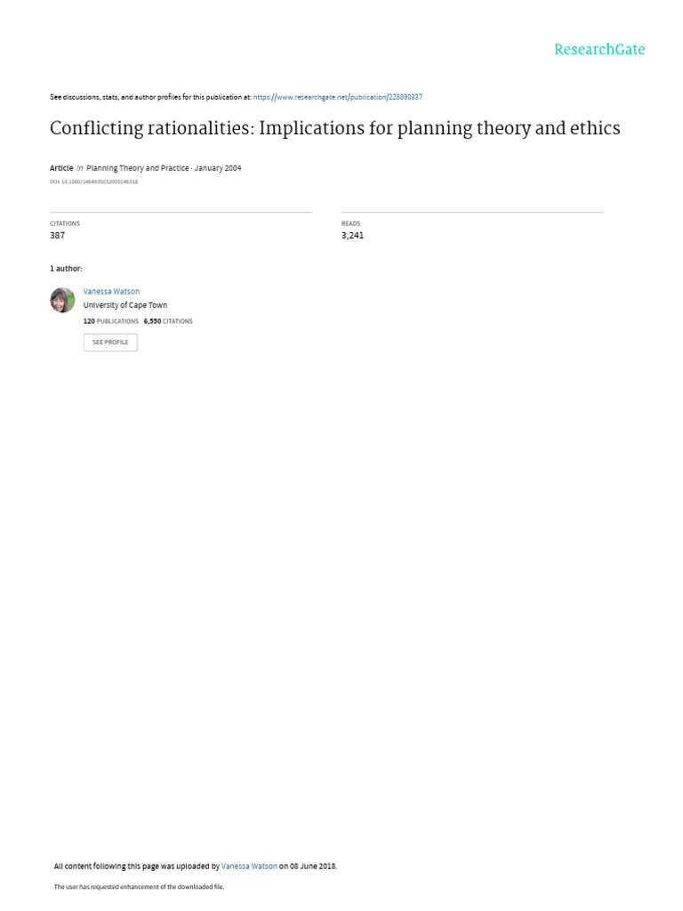 ConflictingRationalities Pl Thandprace Copy | PDF | Rationality | Theory