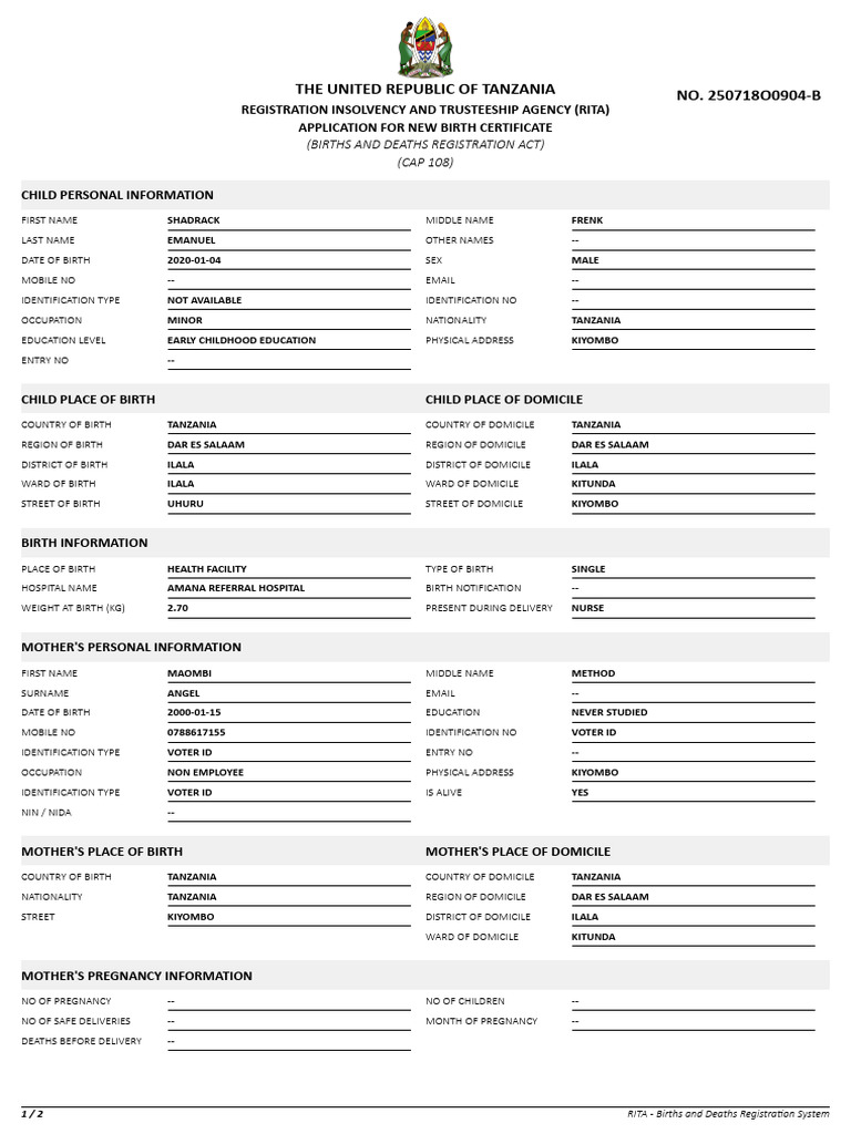 Application Form 20250718B 925 4 | PDF | Human Development | Authentication