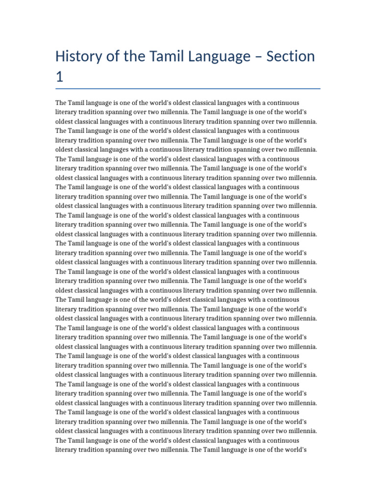 History of the Tamil Language | PDF | Languages Of Asia | South India