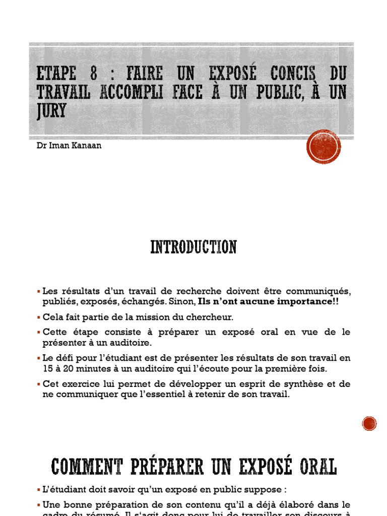 Préparer un Exposé Oral Efficace | PDF