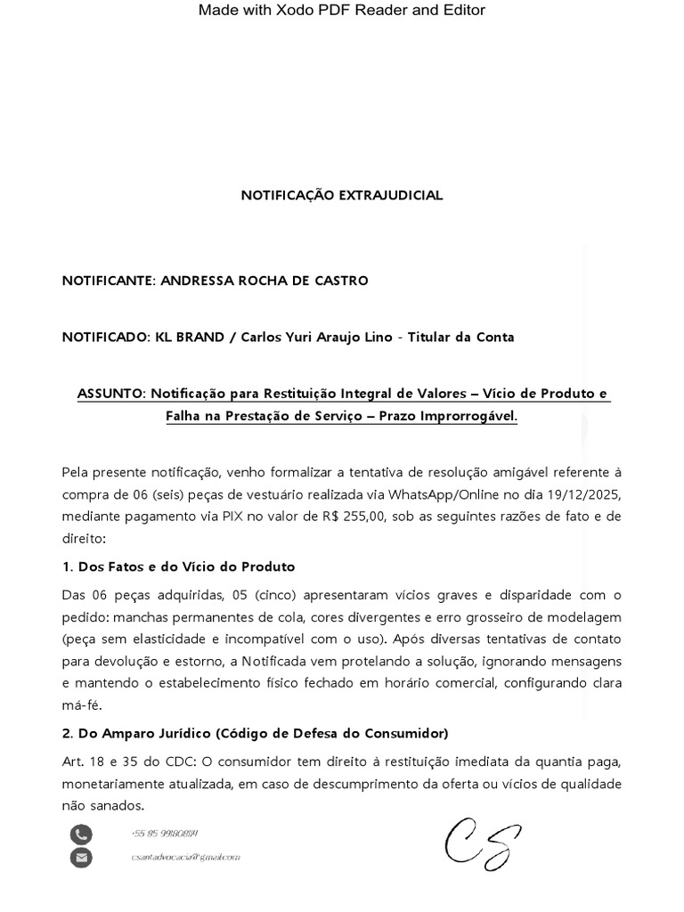 Notificação EXTRAJUDICIAL | PDF | Justiça | Crime e Violência