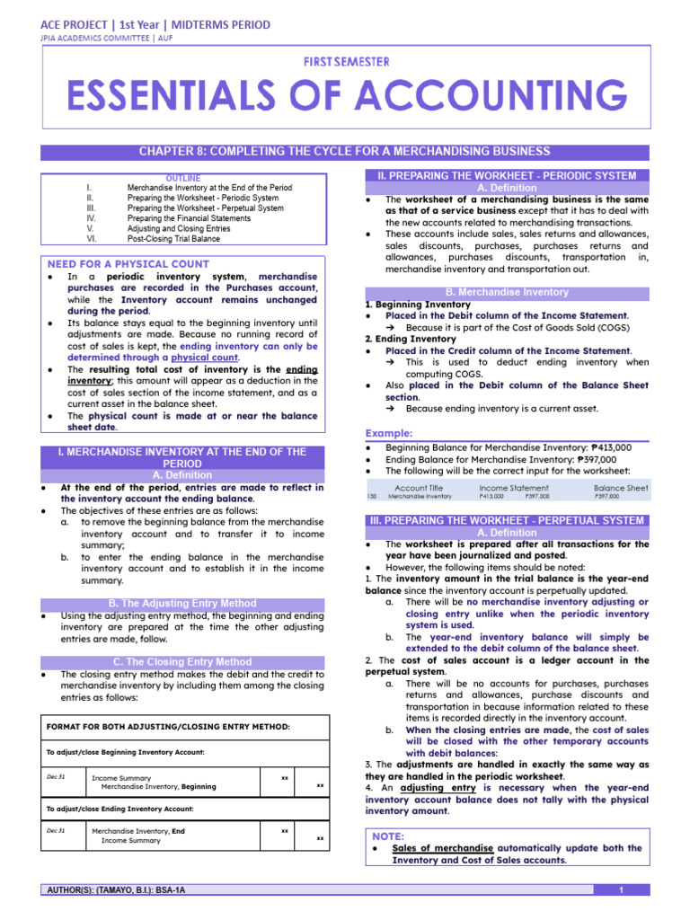 Merchandising Business Cycle Guide | PDF | Debits And Credits | Expense