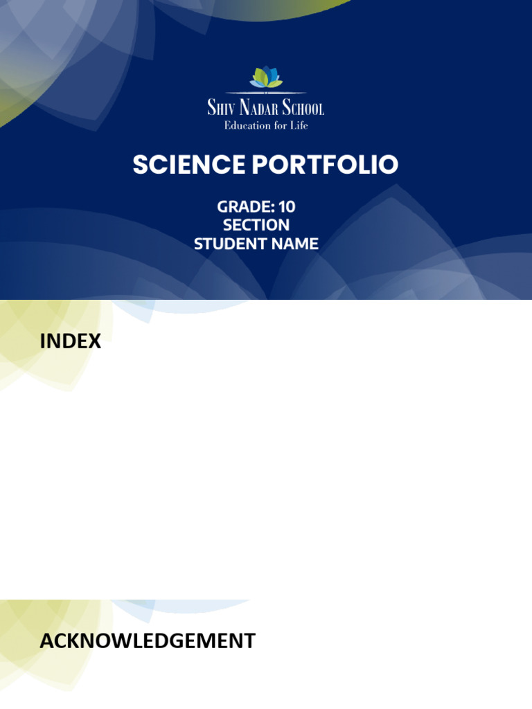 10th Grade Science Portfolio Overview | PDF