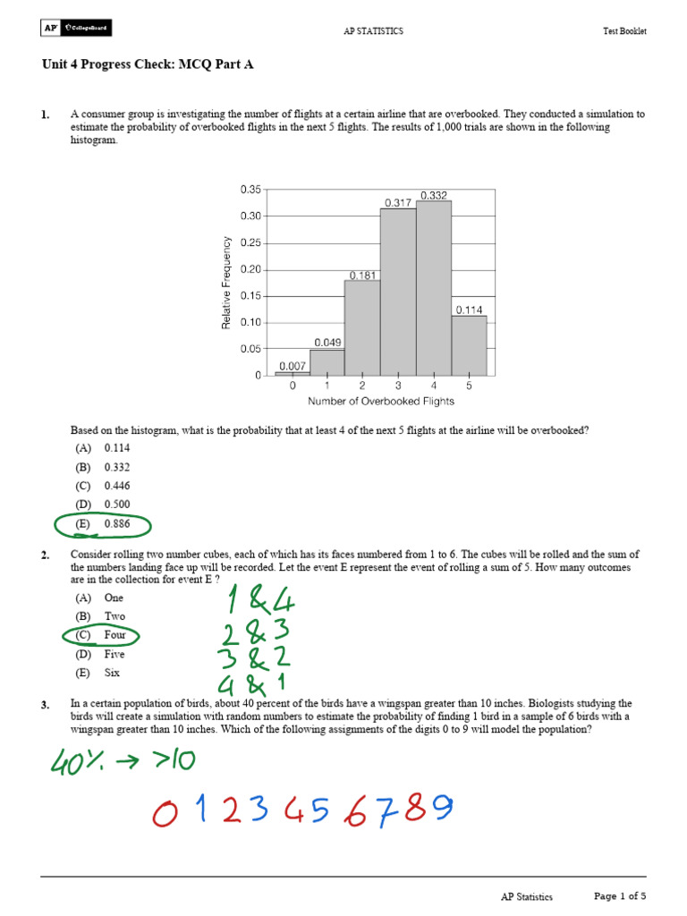 AP Statistics MCQ Progress Check | PDF | Coffee | Multiple Choice