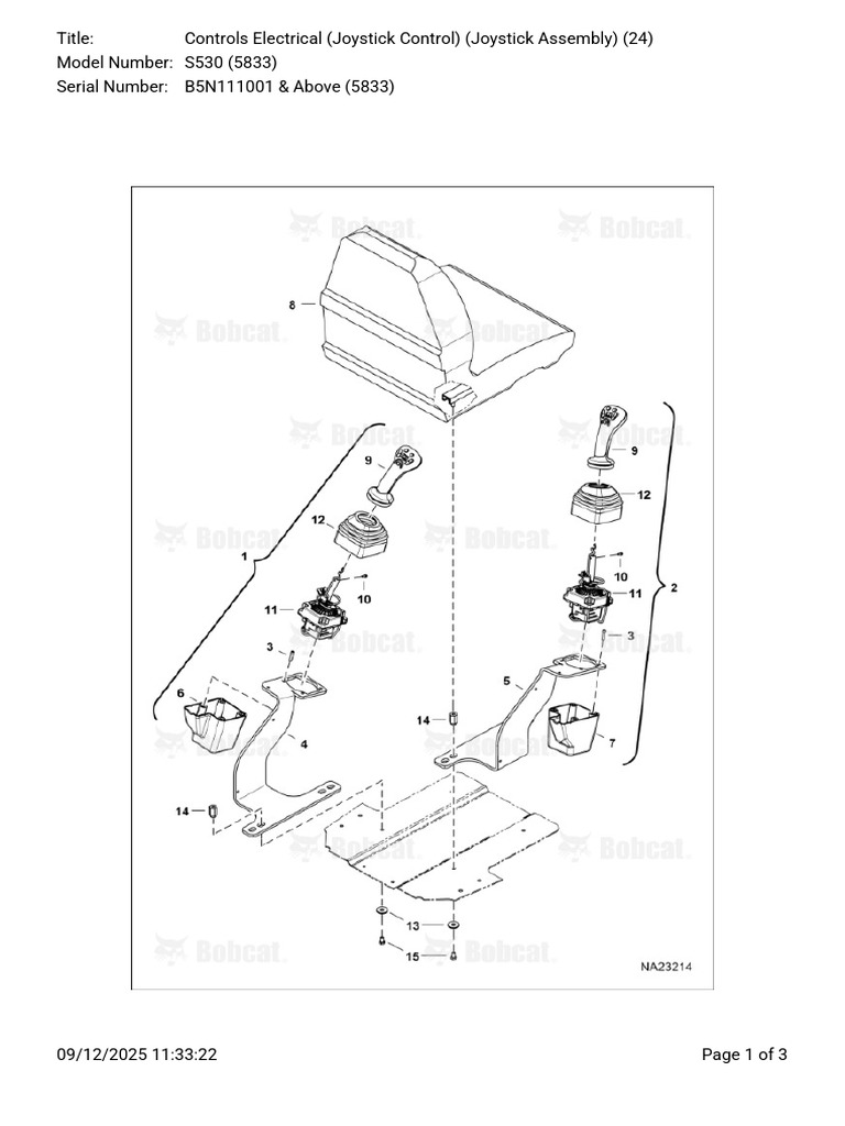 Controls Electrical (Joystick Control) (Joystick Assembly) (24) - S530 ...
