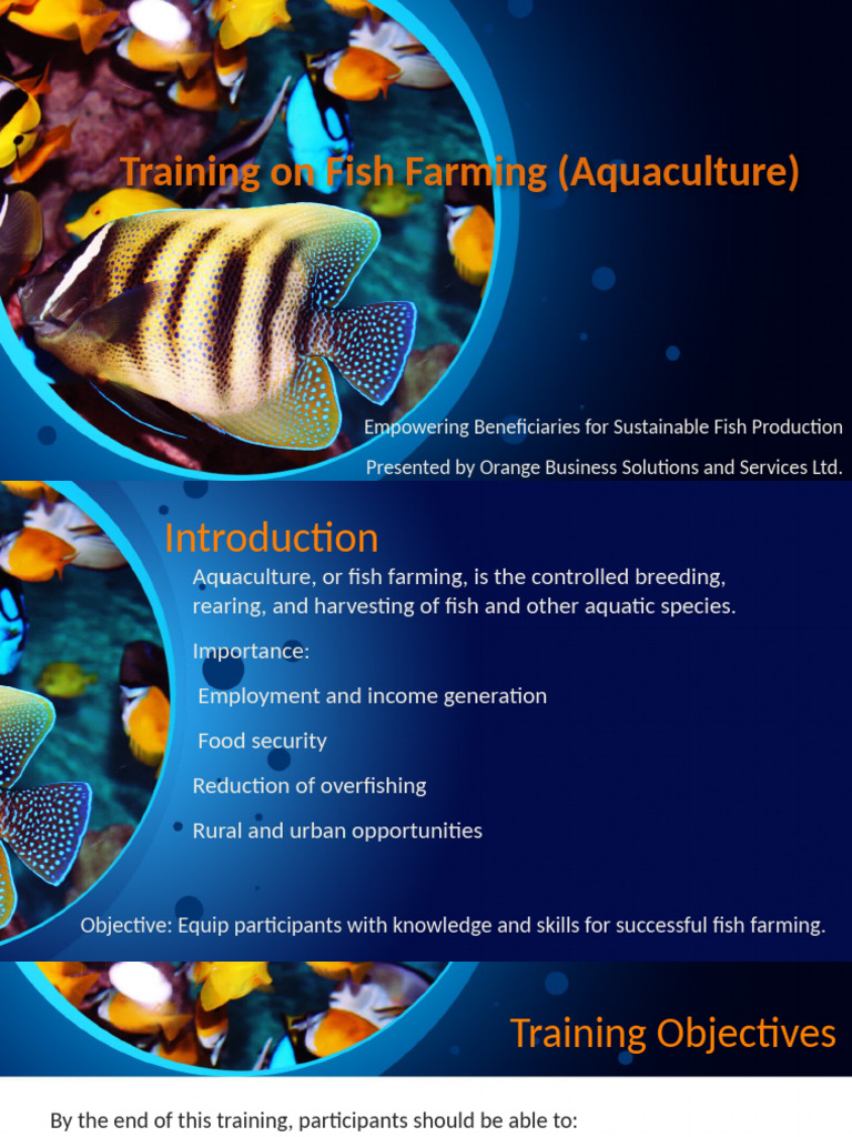 Fish Farming Training for Sustainability | PDF | Aquaculture