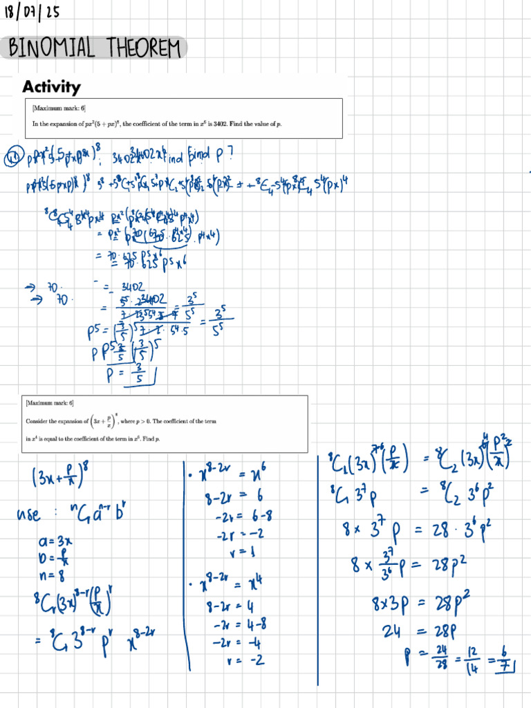 Binomial Theorem (Hw) 2 | PDF