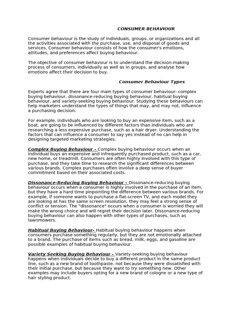 Consumer Behaviour | PDF | Consumer Behaviour | Behavior