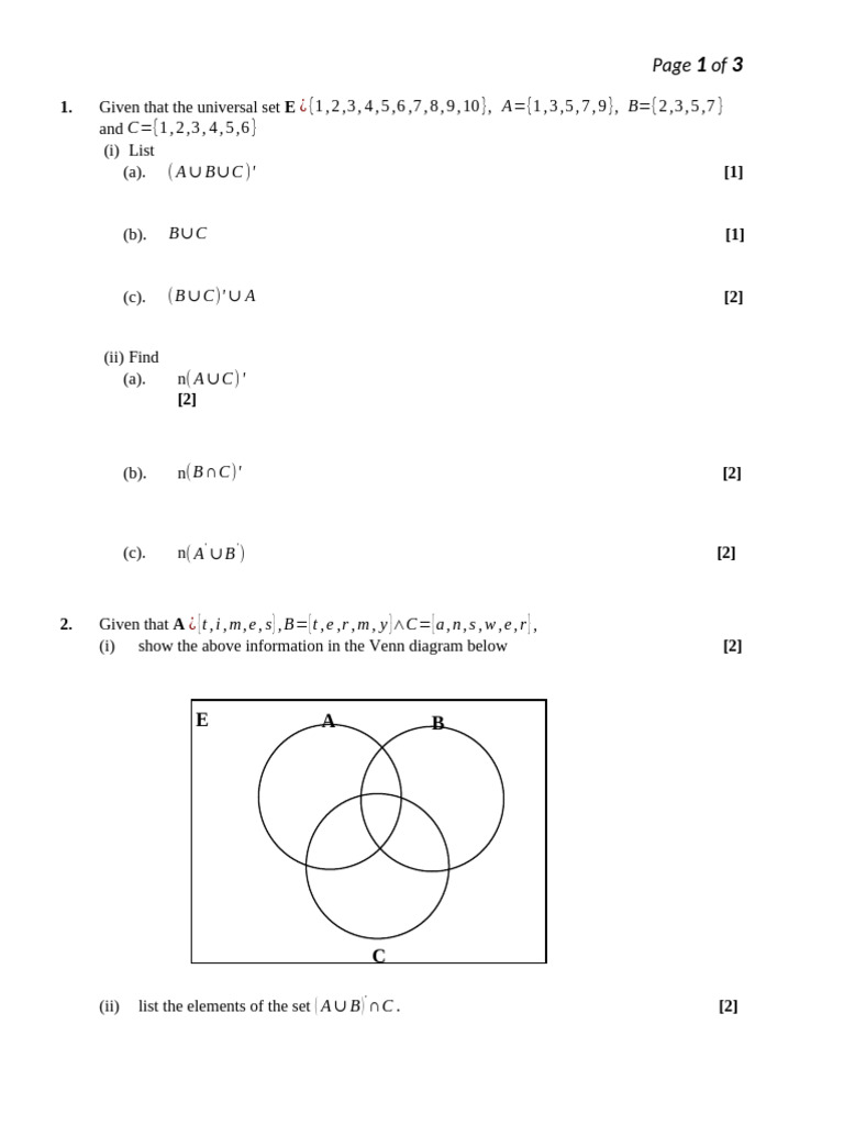 Set Theory Operations and Venn Diagrams | PDF | Chess | Chess Theory