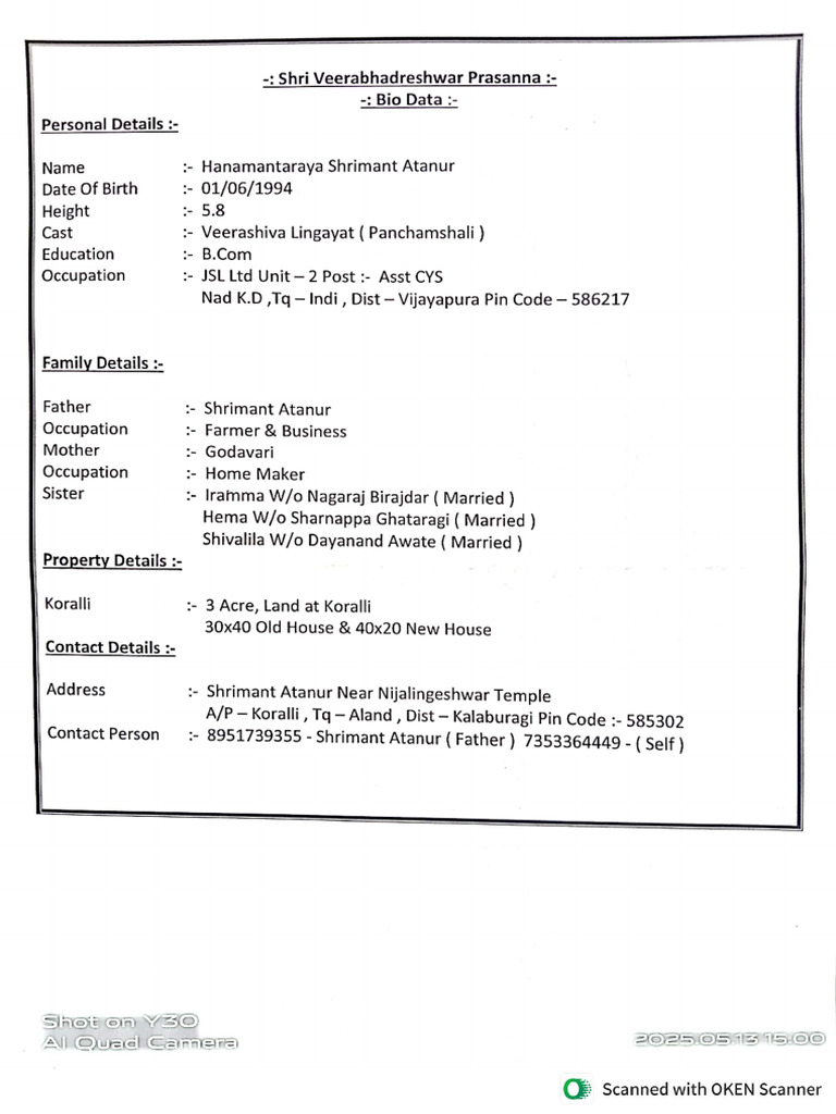 Bio Data | PDF
