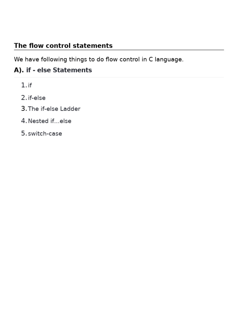 C Lang - How to Control Flow | PDF | Control Flow | Software Engineering
