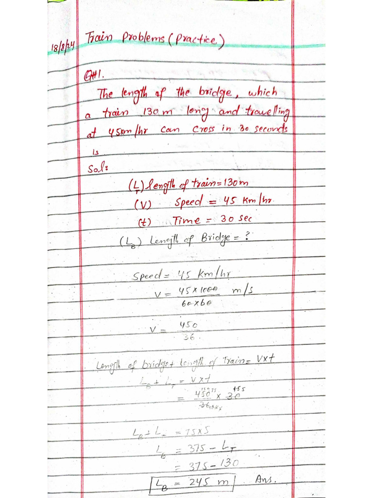Train Problems Solution | PDF