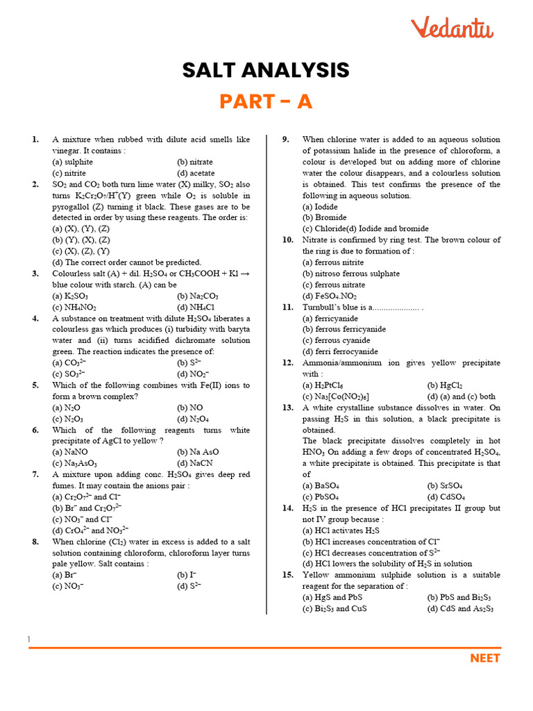 Salt Analysis (2) | PDF | Salt (Chemistry) | Precipitation (Chemistry)