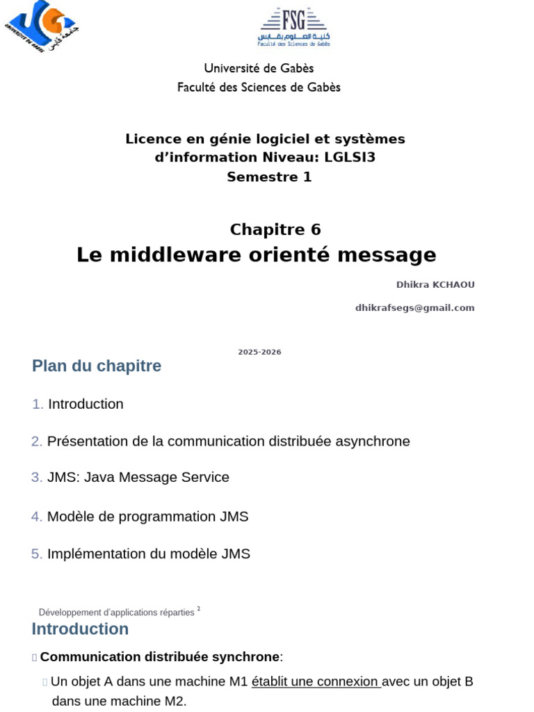 Middleware Orienté Message et JMS | PDF | Java (Langage de ...