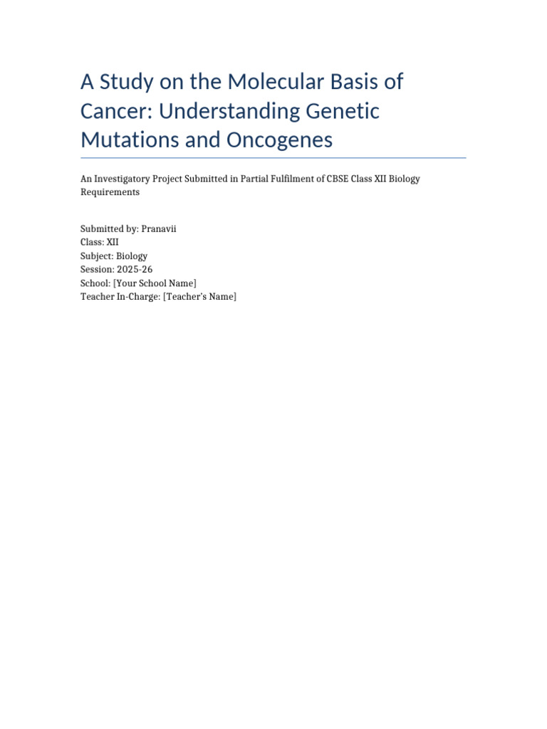 Molecular Basis of Cancer Study | PDF | Oncogene | Cancer