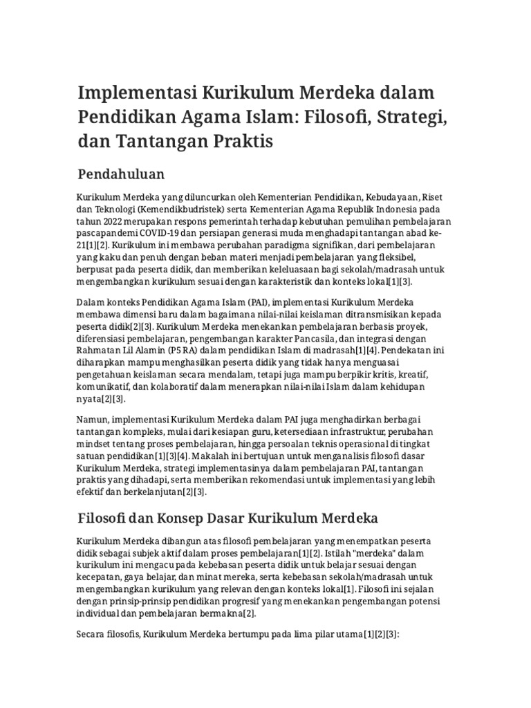 Implementasi Kurikulum Merdeka PAI | PDF