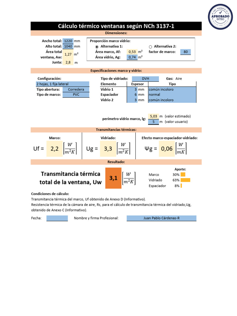 Cálculo Térmico de Ventanas según NCh 3137-1 | PDF | Sólido amorfo ...