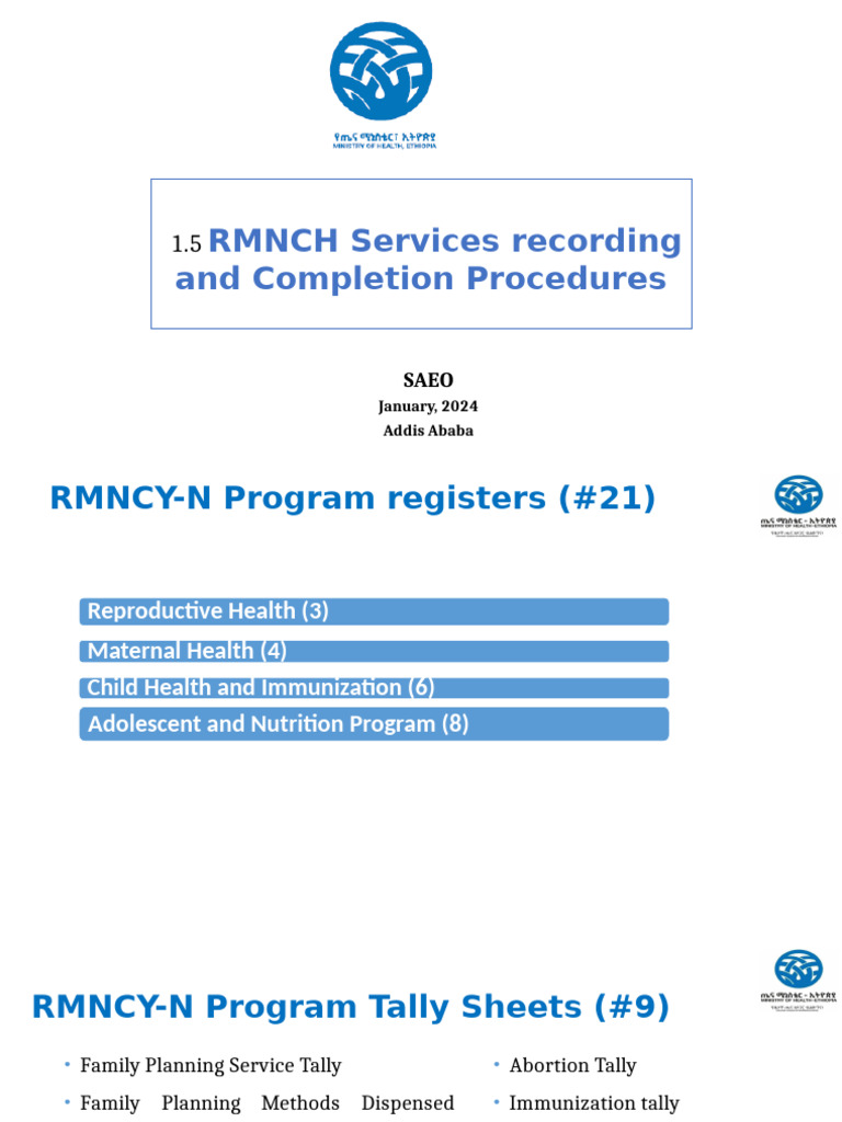 RMNCH Services Recording Guide | PDF | Pregnancy | Abortion